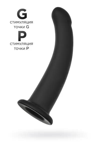 АНАЛЬНЫЙ ФАЛЛОИМИТАТОР POPO PLEASURE BY TOYFA SERPENS С ИЗГИБОМ M, СИЛИКОН, ЧЕРНЫЙ, 16,5 СМ
