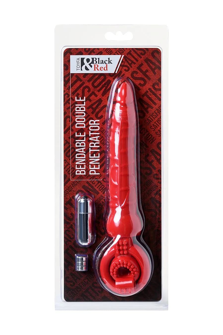 Насадка на пенис Black&Red by TOYFA с вибрацией, PVC, красный, 24 см