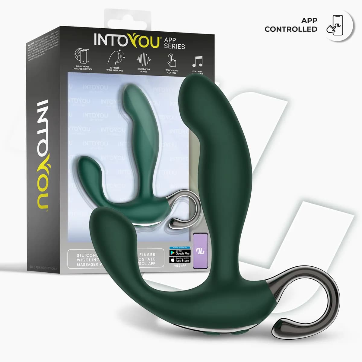 Вибромассажёр простаты Greeny IntoYou, c вибрацией, длина 12.80 см, диаметр 2.50 см