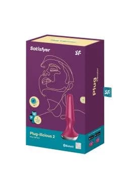 Анальная пробка с вибрацией Satisfyer Plug Ilicious 2 (малиновый) Водонепроницаемый IPX7. 12 функций равномерной интенсивной вибрации, пульсации и эскалации.