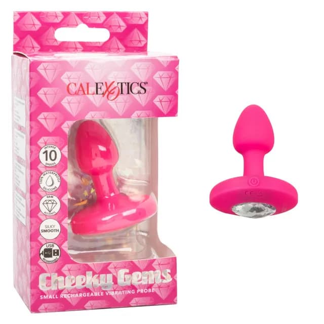Перезаряжаемая анальная вибропробка Cheeky Gems Small Rechargeable Vibrating Probe 10 режимов вибрации