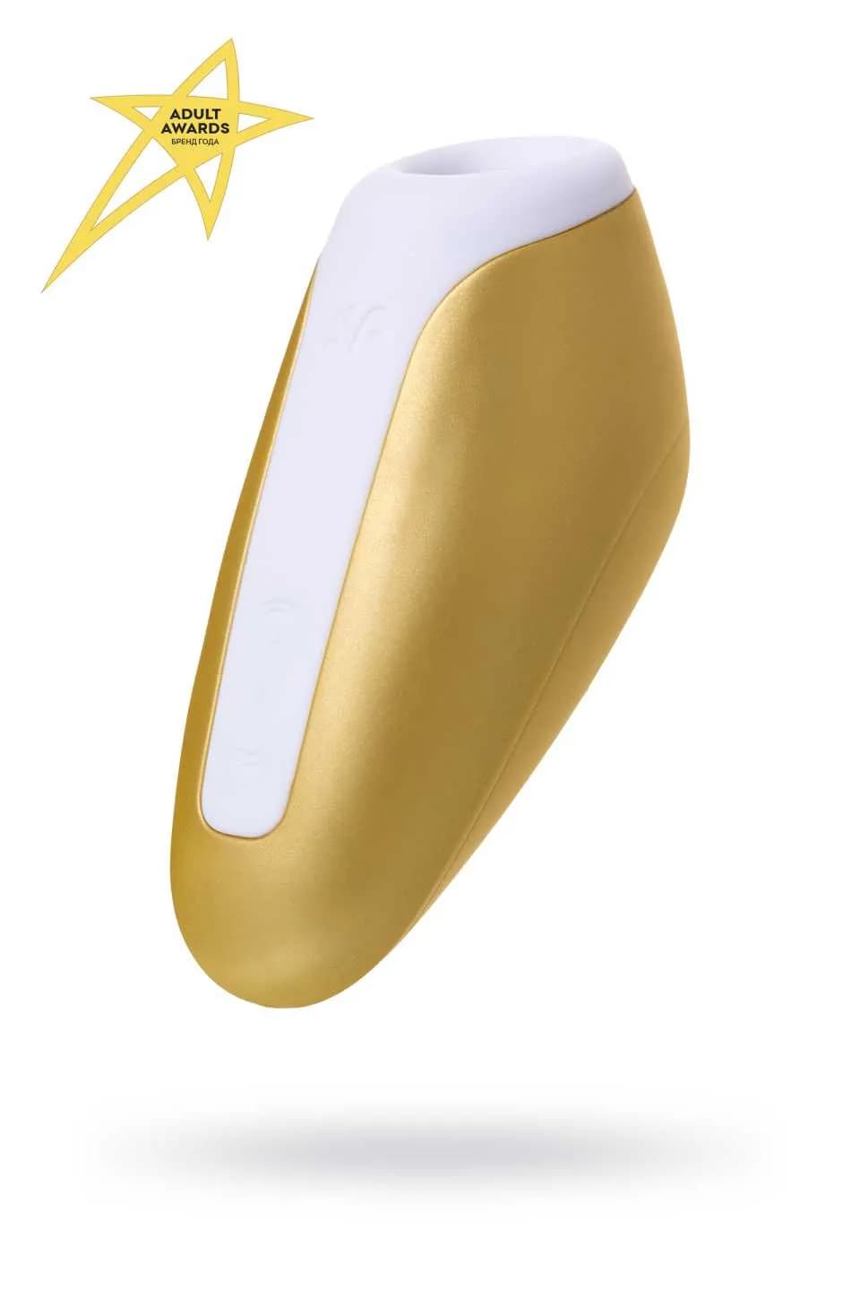 Вакуум-волновой бесконтактный стимулятор клитора Satisfyer Love Breeze, Силикон, Золотой, 9,5 см