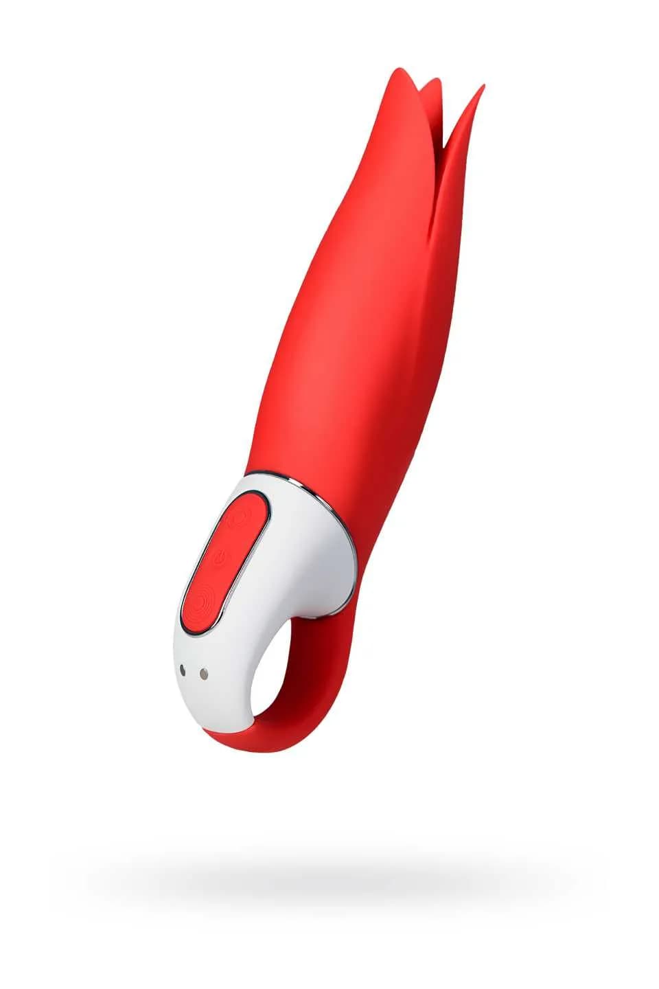 Нереалистичный вибратор Satisfyer Vibes Power Flower, Силикон, Красный, 18,8 см