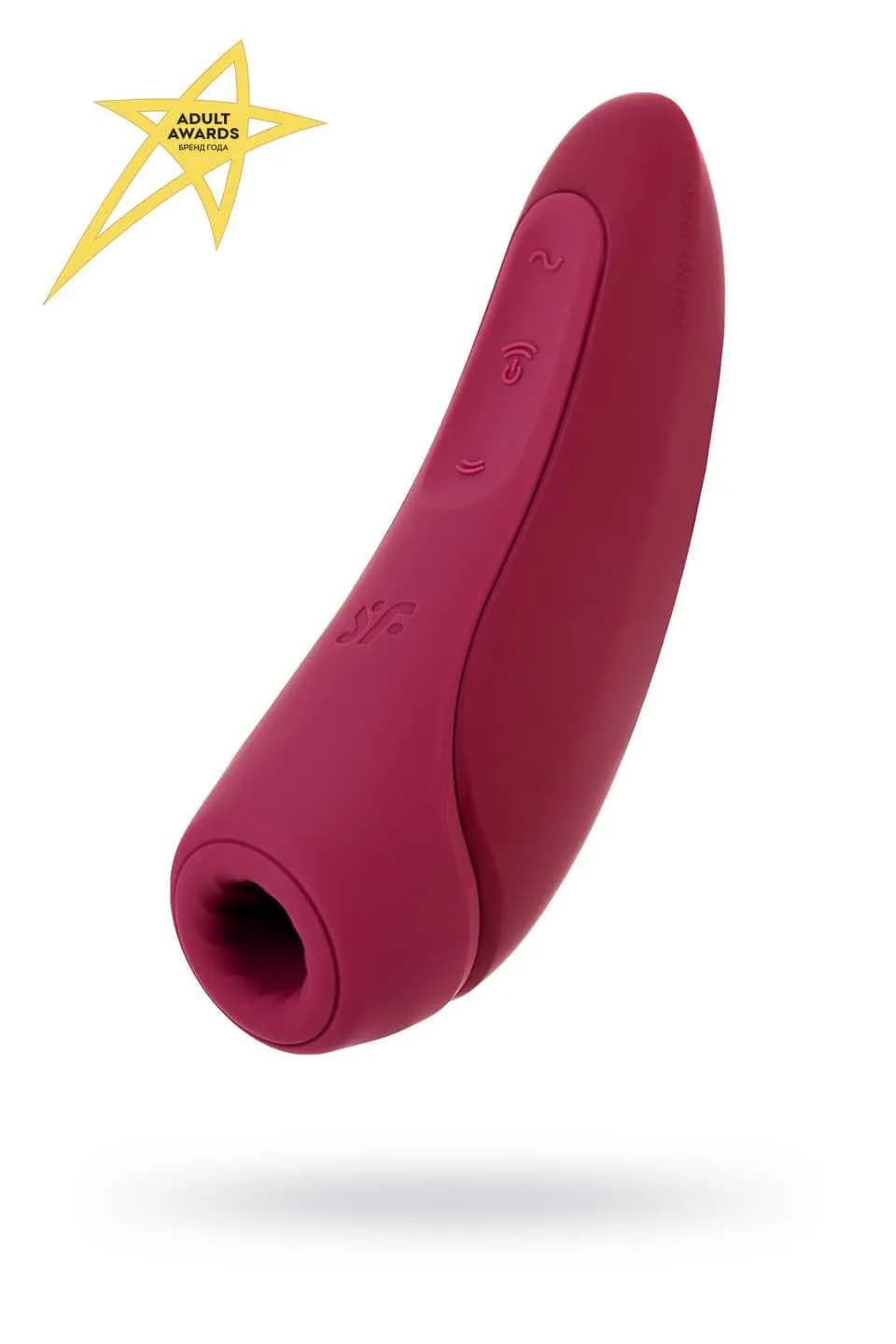 Вакуум-волновой бесконтактный стимулятор клитора Satisfyer Curvy 1+, Силикон, Красный, 14,3 см