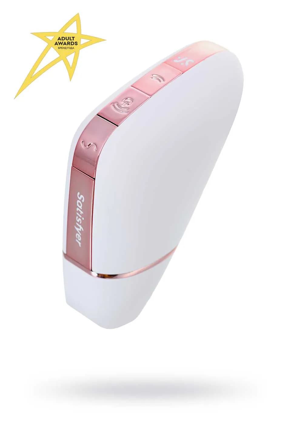 Вакуум-волновой бесконтактный стимулятор клитора Satisfyer Love Triangle, ABS пластик+силикон, Белый