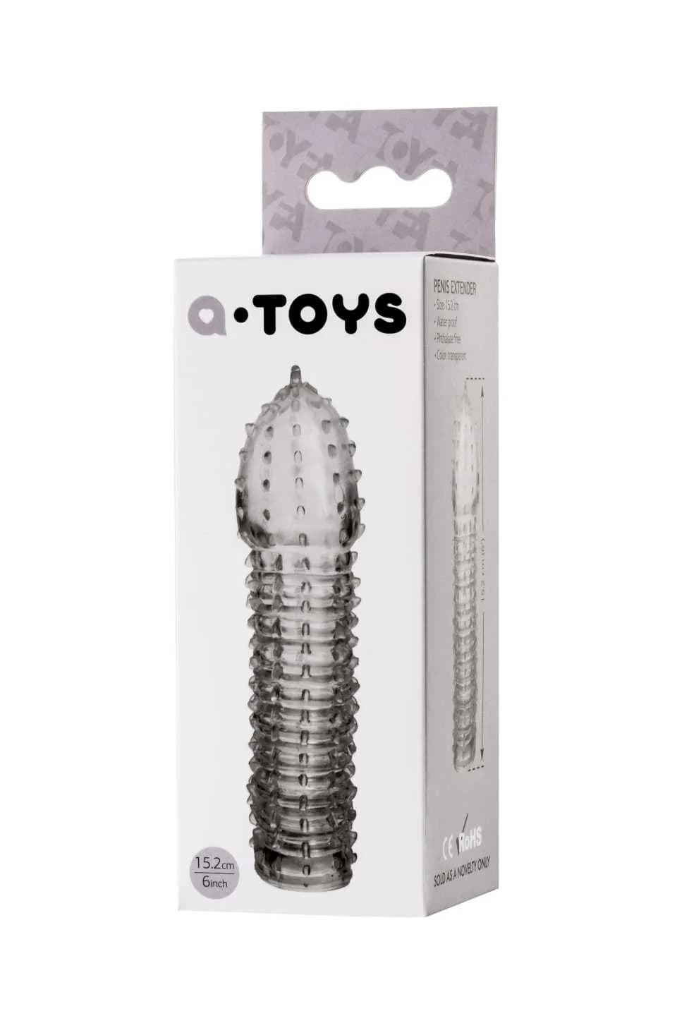 Насадка на пенис TOYFA A-Toys  , TPR, Прозрачный, 15,2 см