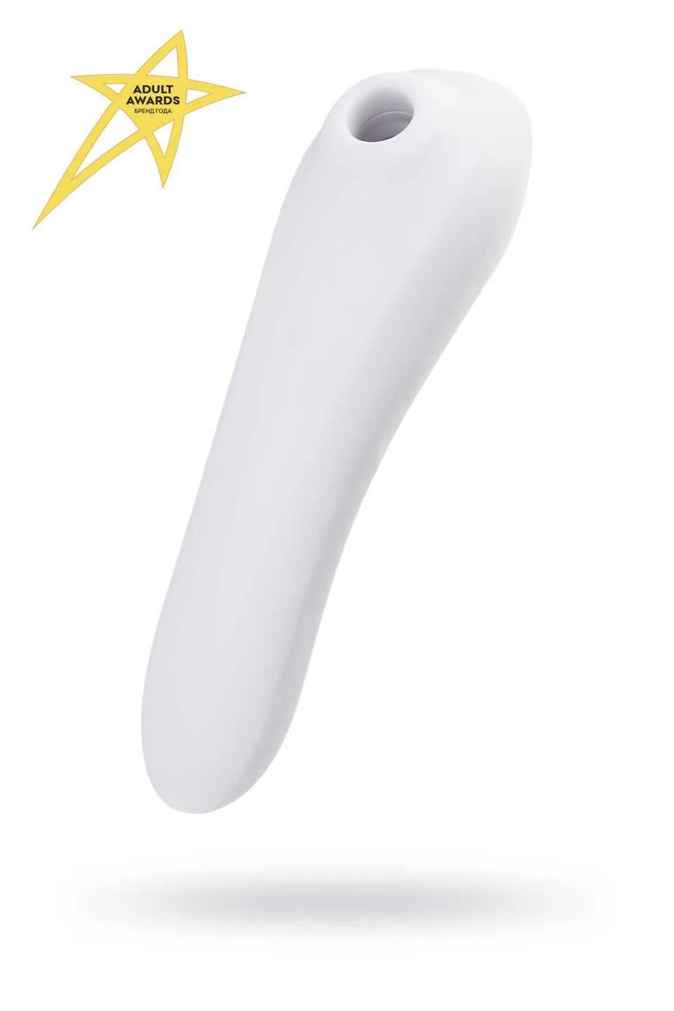 Вакуум-волновой бесконтактный стимулятор клитора Satisfyer Dual Pleasure, Силикон, Белый, 17,9 см