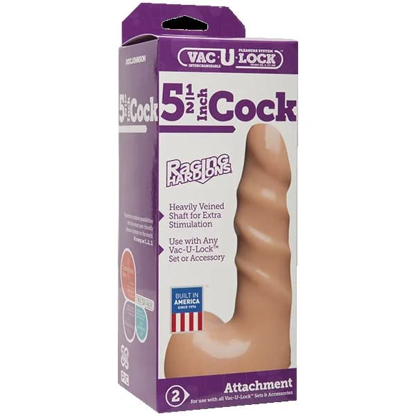 Насадка Харнесс с мошонкой Vac-U-Lock™ - 5.5 Raging Hard-On Cock - Vanilla DJ Doc Johnson, длина 14.00 см, диаметр 3.30 см