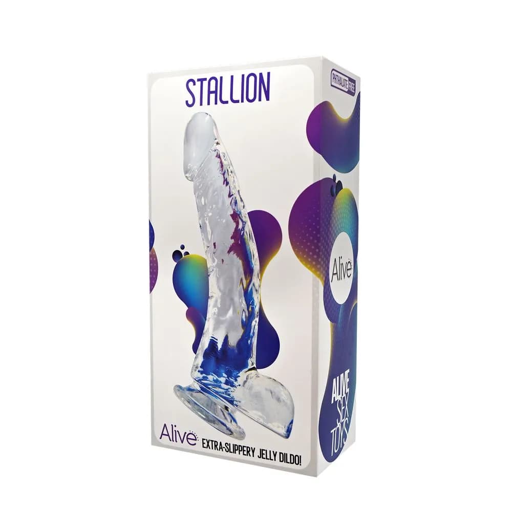 Фаллоимитатор на присоске Stallion Jelly Dildo прозрачный Adrien Lastic , длина 22.00 см, диаметр 3.50 см