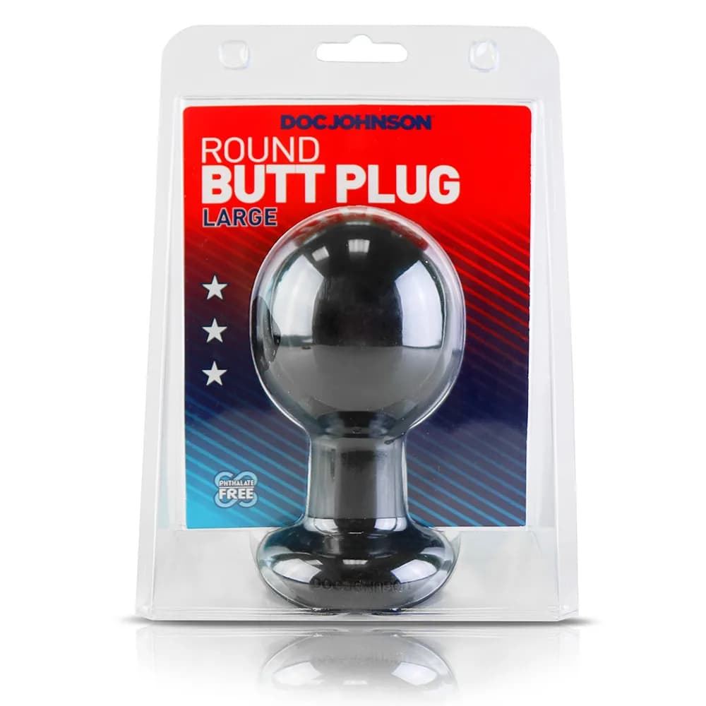 Анальная пробка большого размера Round Butt Plugs Large DJ Doc Johnson, длина 11.94 см, диаметр 4.50 см