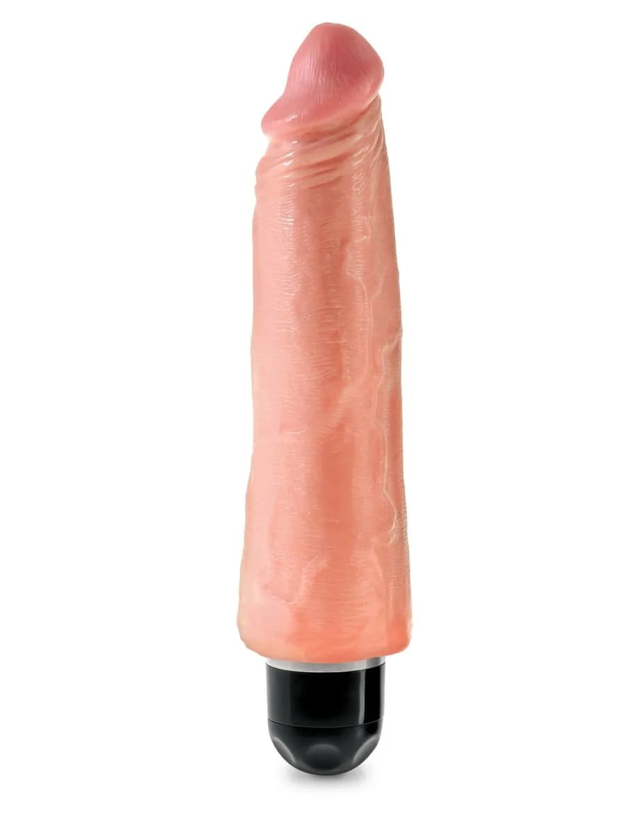 Вибромассажер реалистик телесный King Cock 8 Vibrating Stiffy - Flesh Pipedream, c вибрацией, длина 24.80 см, диаметр 5.70 см