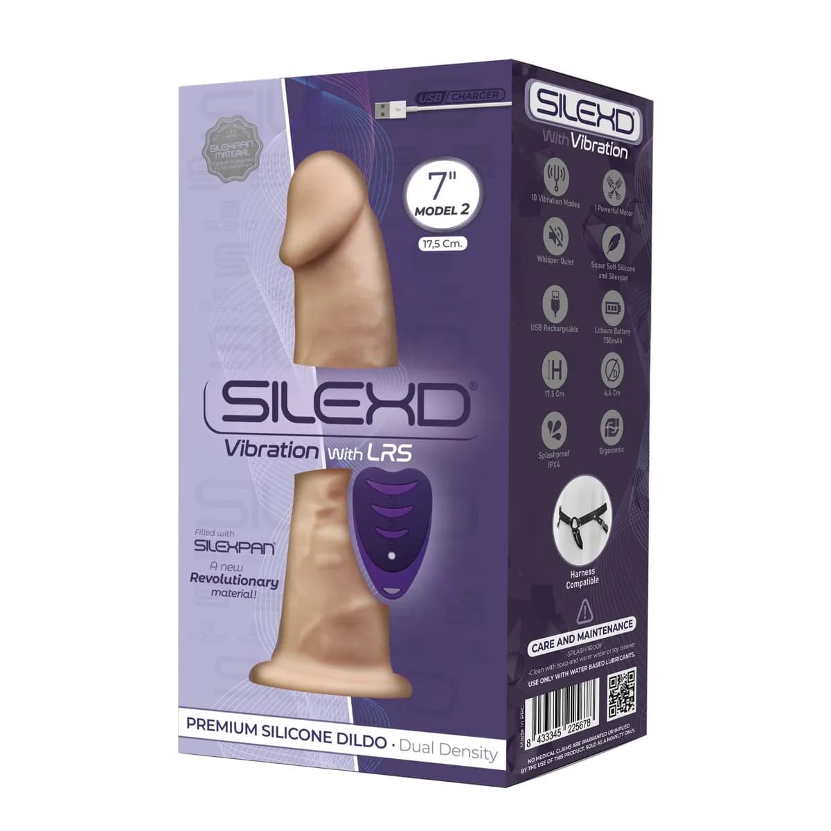 SileXD Вибростимулятор реалистик Model 2 7 с пультом ДУ Adrien Lastic , c вибрацией, длина 17.50см, диаметр 4.40см