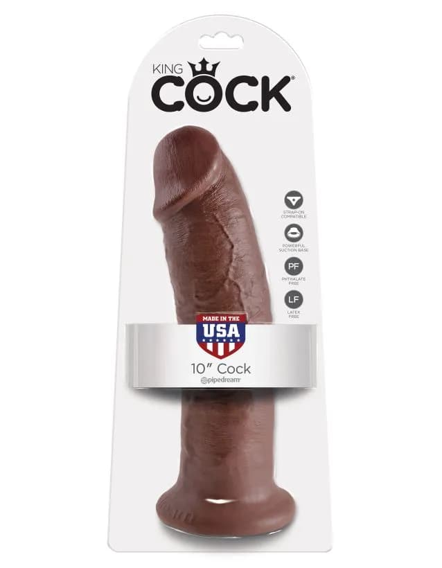 Фаллоимитатор-гигант на присоске коричневый King Cock 10 Cock Brown Pipedream, длина 26.30 см, диаметр 5.71 см 