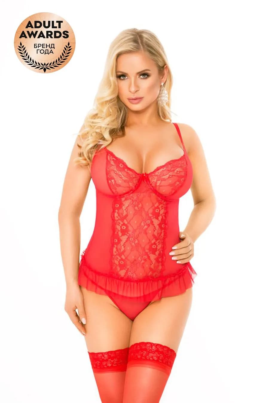 Корсет и трусики Softline Collection, Capri, красный, M