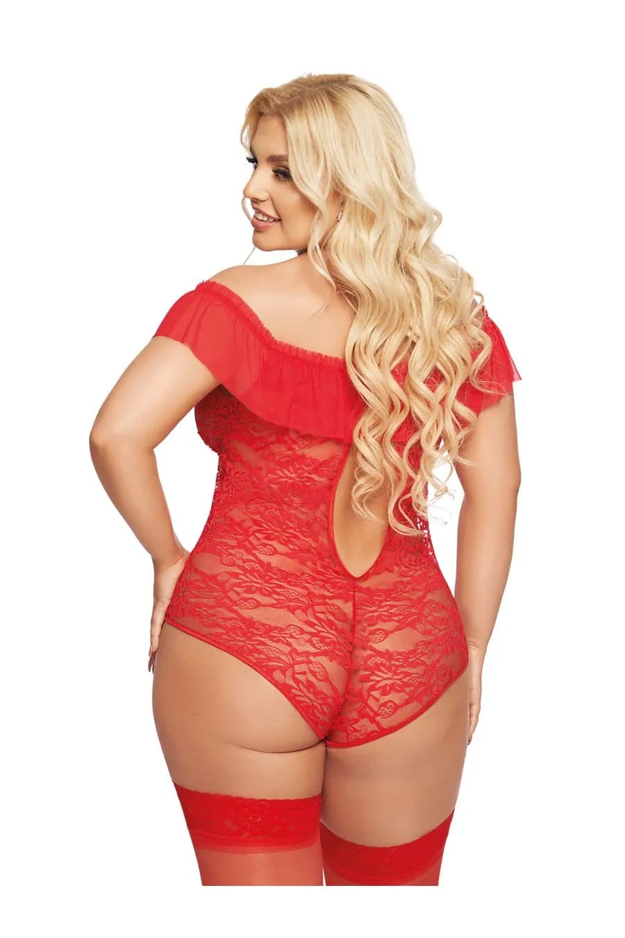 Боди SoftLine Collection Kamila, красный, XXL, XXXL
