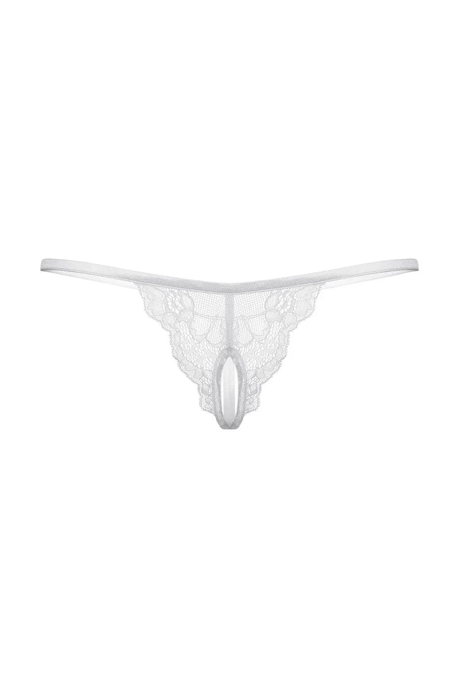 Стринги кружевные открытые SoftLine Collection, белый, S/L