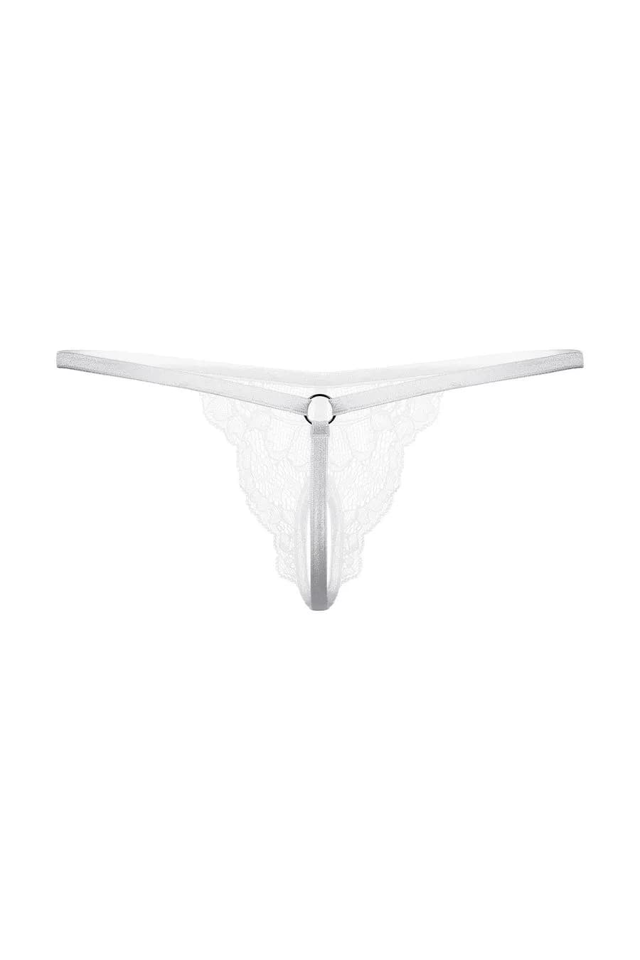 Стринги кружевные открытые SoftLine Collection, белый, S/L