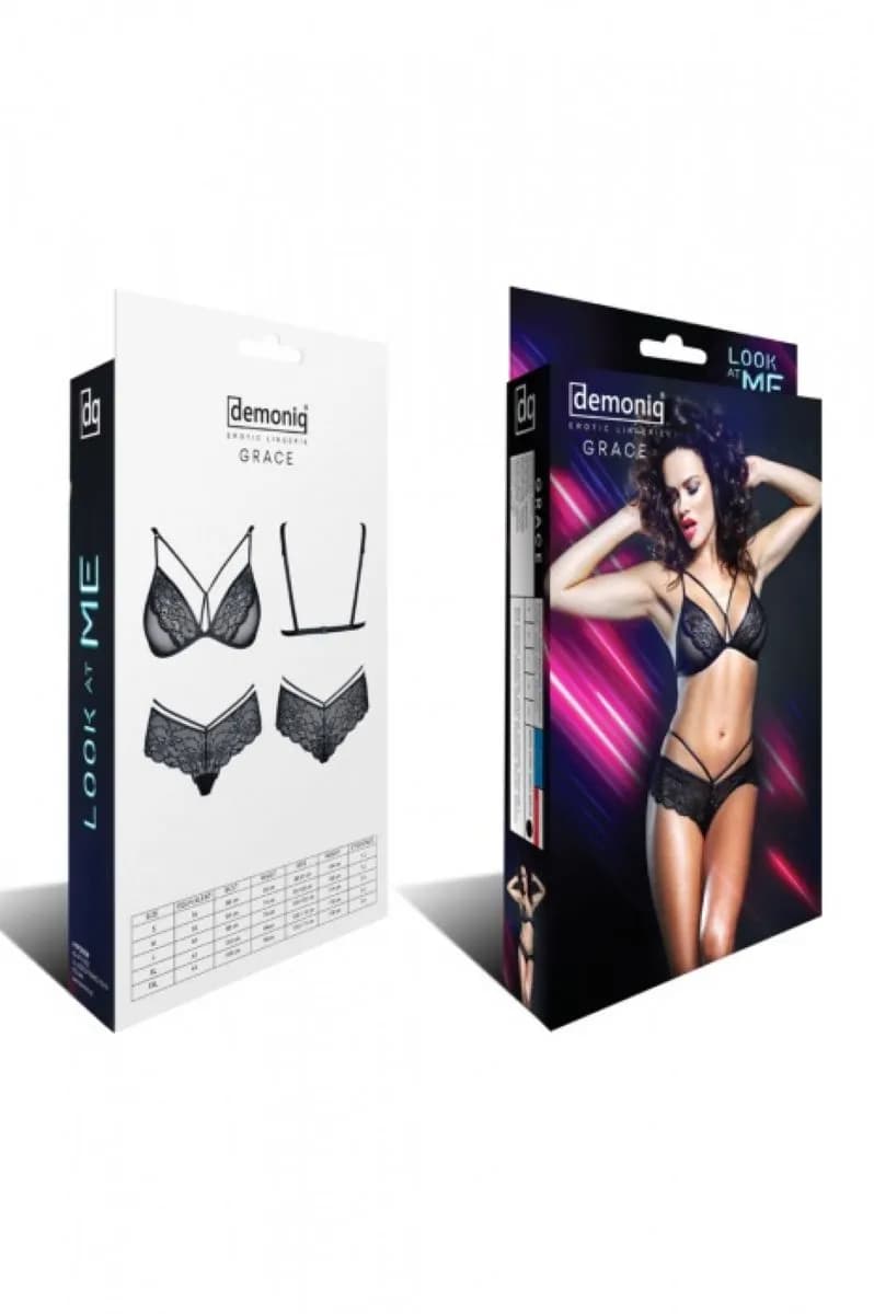Комплект с эротичным кружевом и контурными лентами Grace (Look At Me collection) L