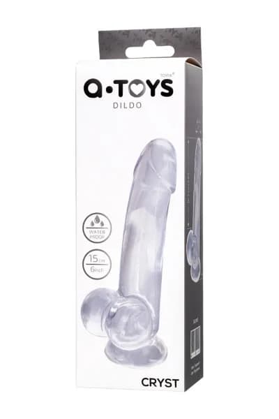РЕАЛИСТИЧНЫЙ ФАЛЛОИМИТАТОР A-TOYS BY TOYFA CRYST, TPE, ПРОЗРАЧНЫЙ, 15 СМ