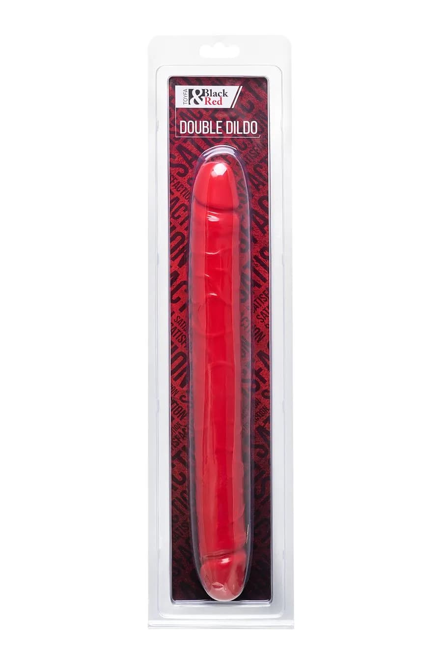 Двусторонний фаллоимитатор Black&Red by TOYFA, ПВХ, красный, 31 см