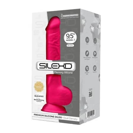 Фаллоимитатор SILEXD Model 1 с мошонкой, 9,5", розовый Длина 24 см Диаметр 4,5 см