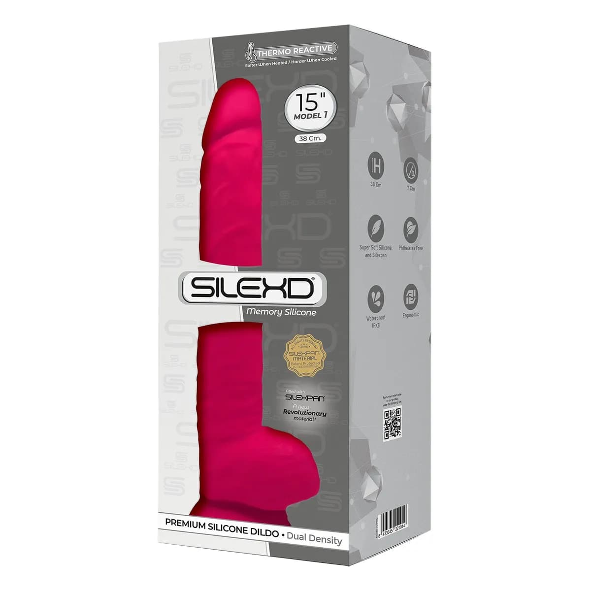 SileXD Фаллоимитатор Model 7, 15 фуксия Adrien Lastic , длина 38.00 см, диаметр 7.00 см