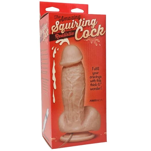 Фаллоимитатор с семяизвержением The Amazing Squirting Realistic® Cock - White Doc Johnson, длина 17.27 см, диаметр 5.05 см