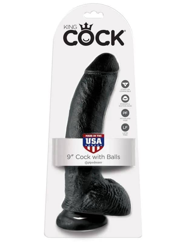 Фаллоимитатор на присоске черный King Cock 9 Cock with Balls Pipedream, длина 22.90 см, диаметр 5.10 см 