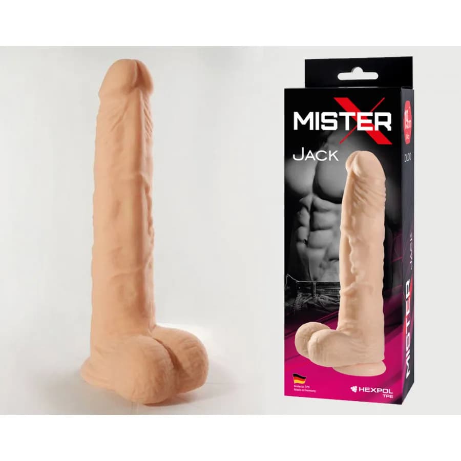Фаллоимитатор с мошонкой на присоске Mister-X JACK SITABELLA, длина 19.00 см, диаметр 4.00 см 
