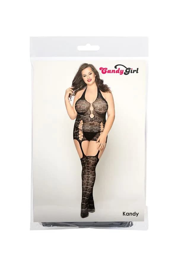 Костюм-сетка и стринги Candy Girl Kandy черные, 2XL