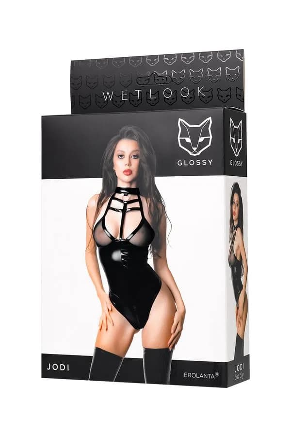 Боди Glossy Jodi из материала Wetlook, M, L, XL