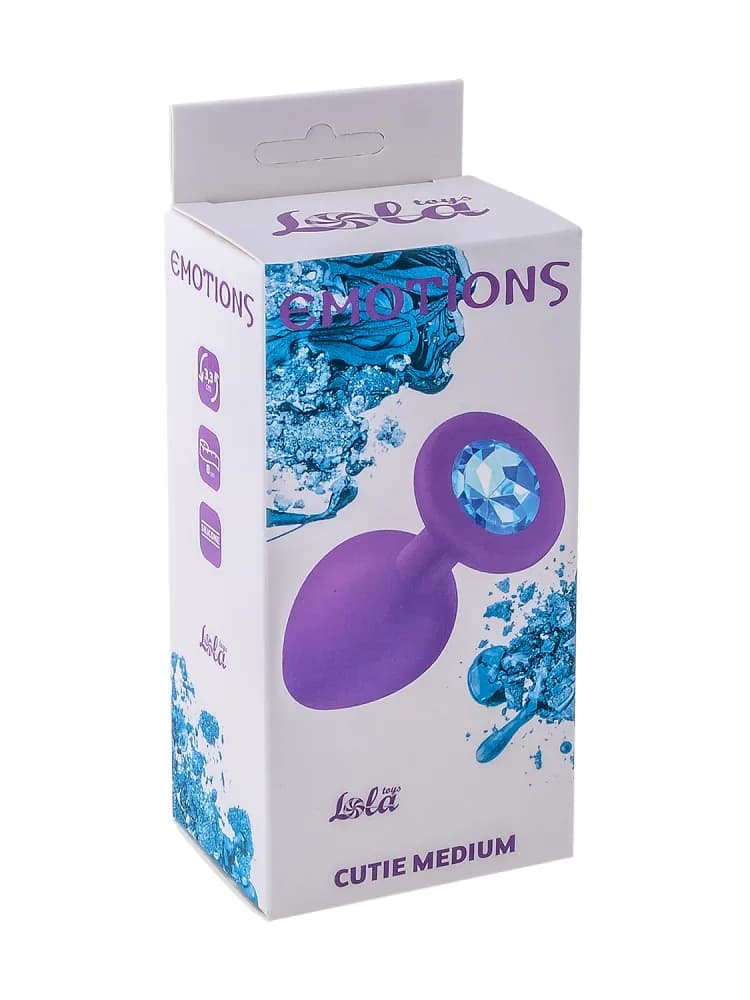 АНАЛЬНАЯ ПРОБКА EMOTIONS CUTIE MEDIUM PURPLE LIGHT BLUE CRYSTAL 