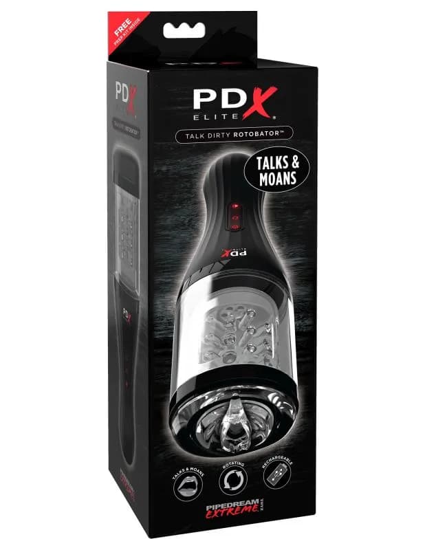 Вибромастурбатор-ротатор с голосовым сопровождением PDX Elite Talk Dirty Rotobator Pipedream, длина 24.10 см, диаметр 8.20 см 