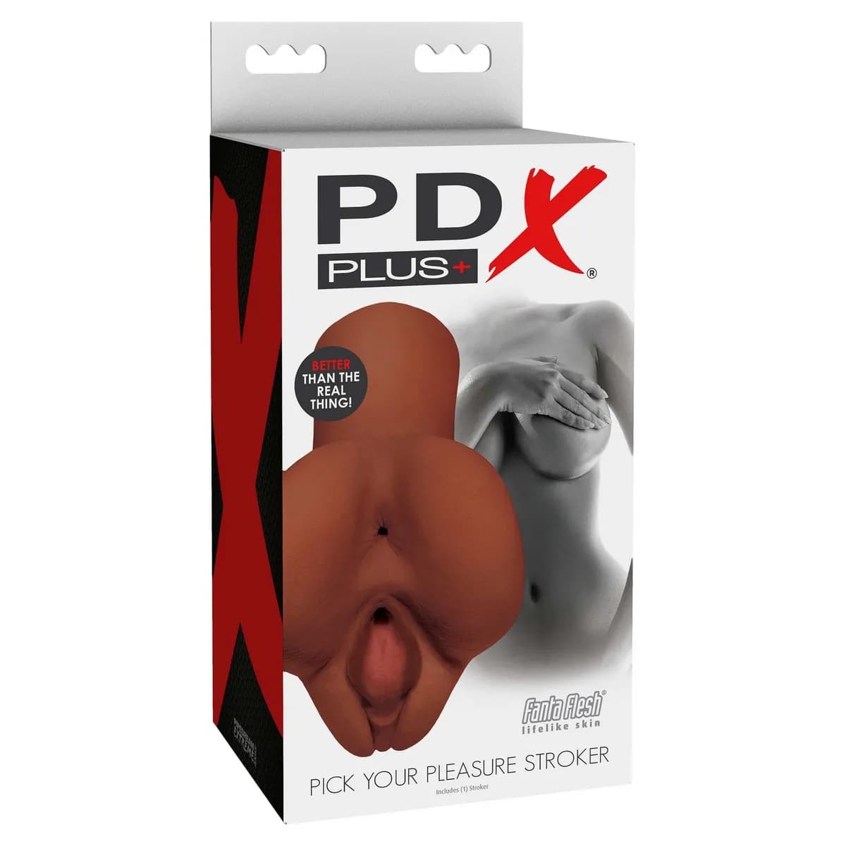 Мастурбатор вагина и анус PDX Plus Pick Your Pleasure Stroker Brown Pipedream, длина 16.50 см, диаметр 7.60 см