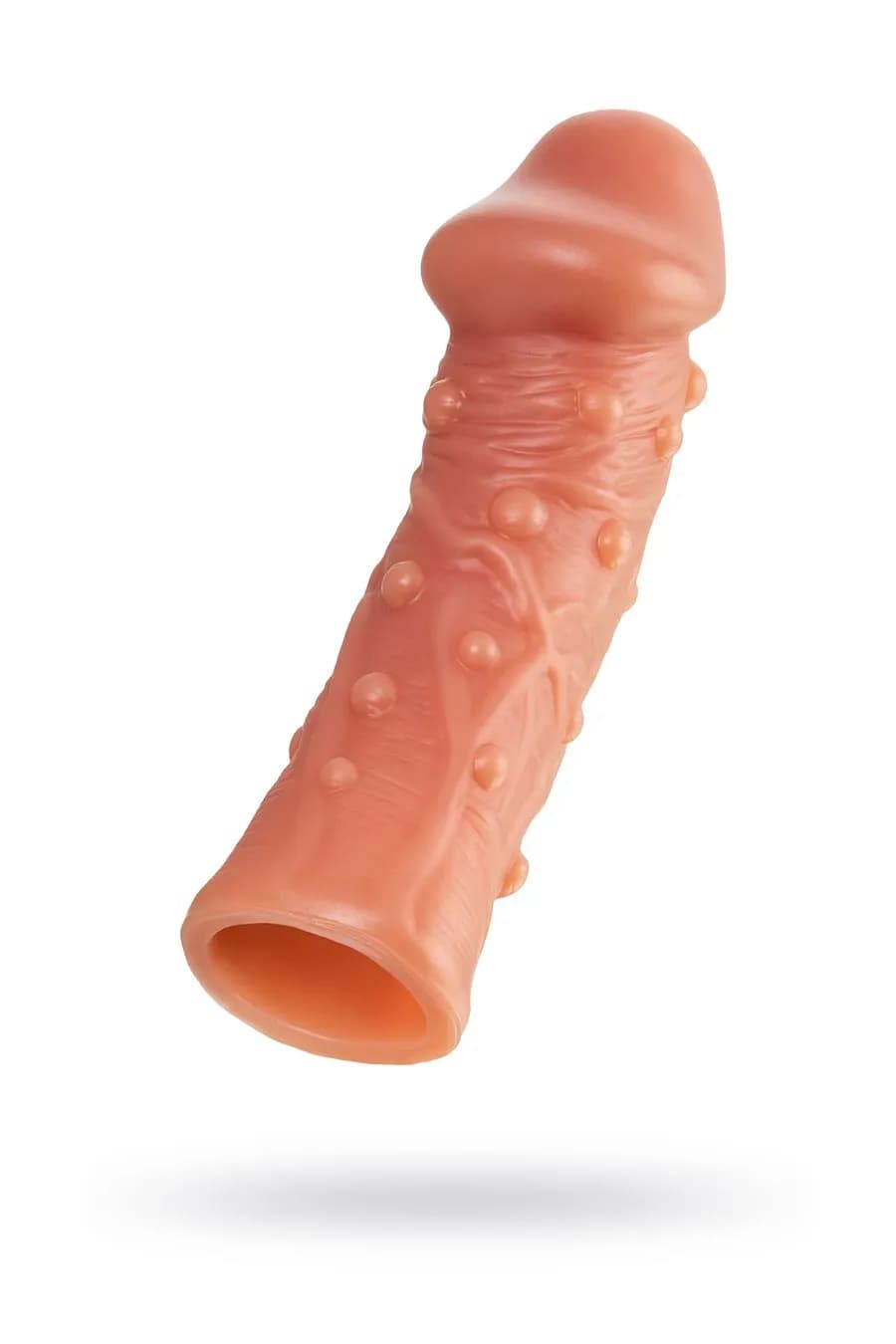 Насадка реалистичная KOKOS PENIS SLEEVE с дополнительной стимуляцией, TPE, телесная, 16.5 см