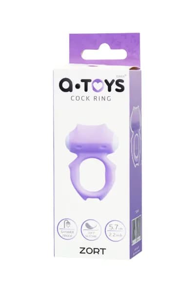 ВИБРОКОЛЬЦО НА ПЕНИС A-TOYS BY TOYFA ZORT, СИЛИКОН, ФИОЛЕТОВОЕ, Ø 2 СМ