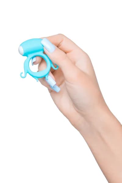 ВИБРОКОЛЬЦО НА ПЕНИС A-TOYS BY TOYFA SAIR, СИЛИКОН, ГОЛУБОЕ, Ø 2,6 СМ