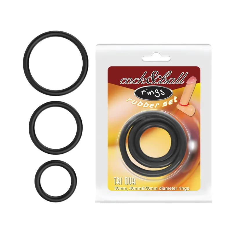 Набор Эрекционных колец Cock & Ball rings Rubber Set Baile