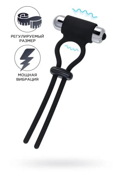ЛАССО НА ПЕНИС A-TOYS BY TOYFA JAT, СИЛИКОН, ЧЕРНОЕ, 14 СМ
