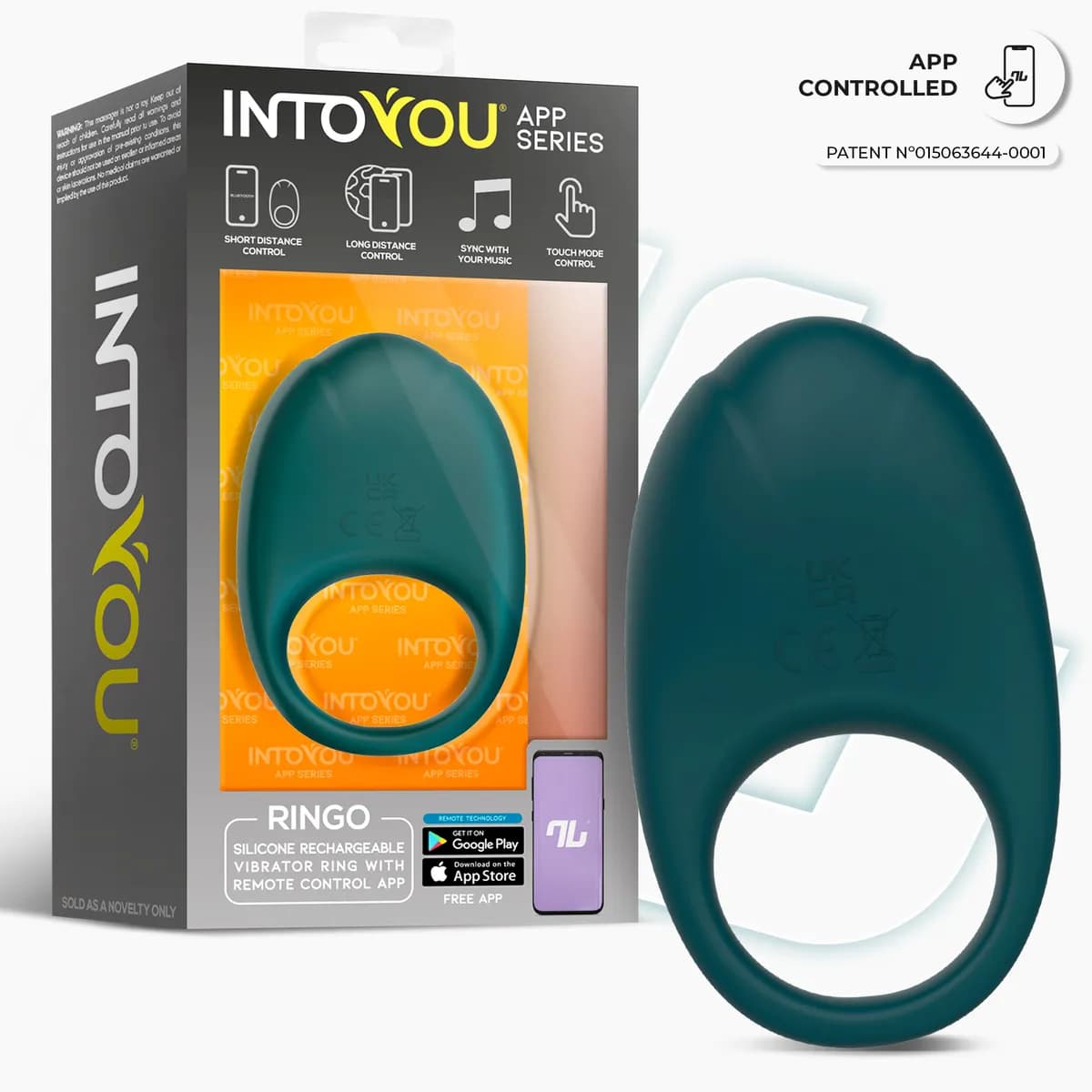 Интерактивное виброкольцо Ringo IntoYou, c вибрацией, длина 8.30 см, диаметр 3.30 см 