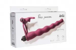 Вибронасадка для двойного проникновения Pure Passion Bunny Wine red 