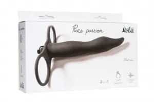 Вибронасадка для двойного проникновения Pure Passion Flirtini black 