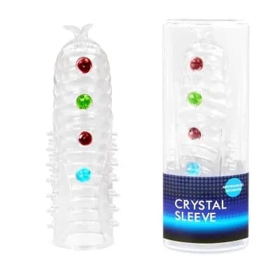  Насадка закрытая на пенис CRYSTAL SLEEVE, L 140 мм D 27 мм 