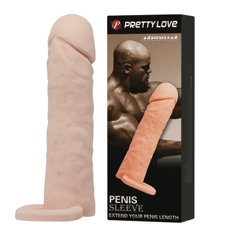 Насадка удлинитель Penis sleeve Medium Baile Pretty Love, длина 16.00 см, диаметр 3.80 см