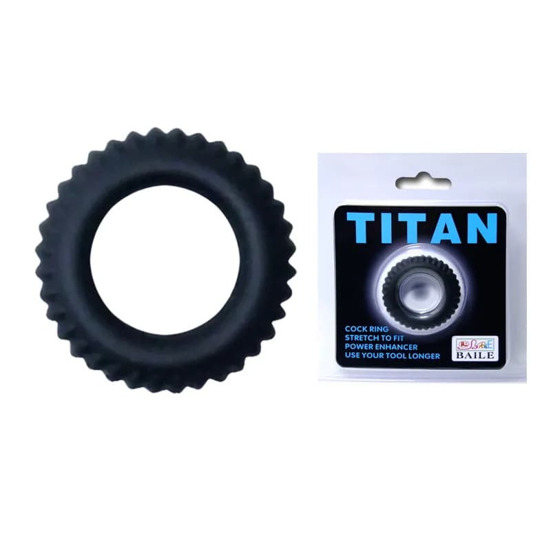 Эрекционное кольцо TITAN с ребрышками Baile, диаметр 2.00 см
