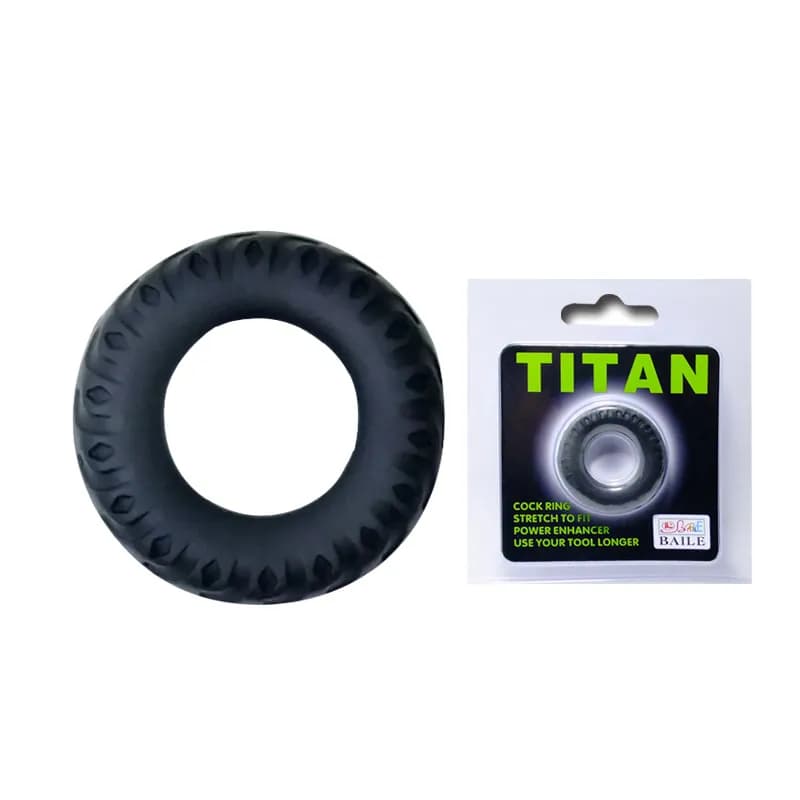 Эрекционное кольцо TITAN имитация автомобильной шины Baile, диаметр 4.00 см