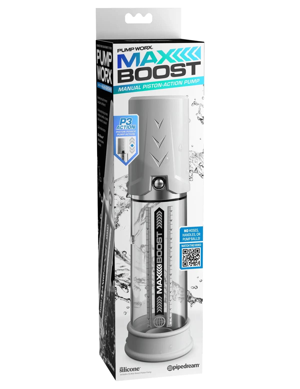 Помпа вакуумная мужская Max Boost, белая Pipedream, диаметр 5.10 см
