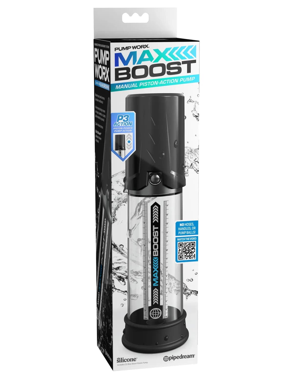 Помпа вакуумная мужская Max Boost, чёрная Pipedream, диаметр 5.10 см