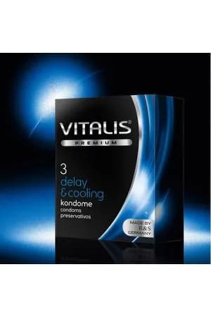 Презервативы Vitalis, premium, охлаждающий, 18 см, 5,3 см, ЦЕНА - ЗА 1 ШТУКУ!!!