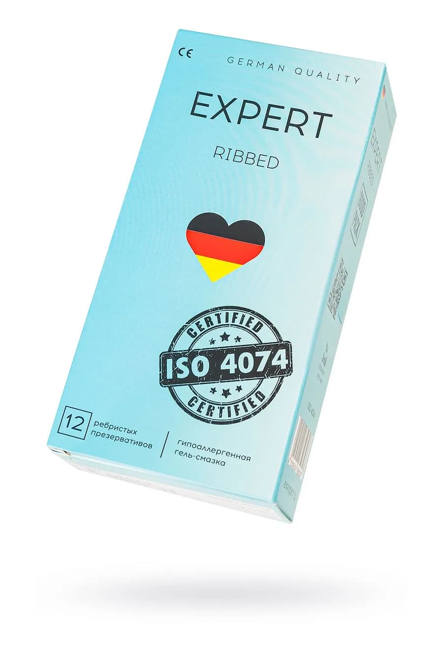 Презервативы EXPERT Ribbed, ребристые, 12шт
